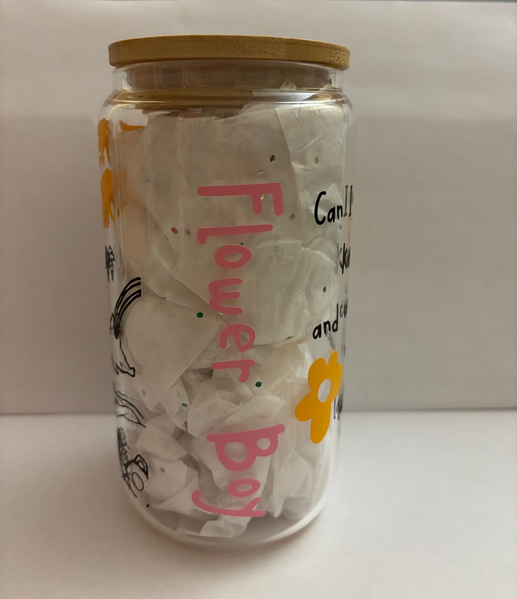 Tyler, The Creator Glass Iced Coffee Cup: Bamboo Lid & Glass Straw